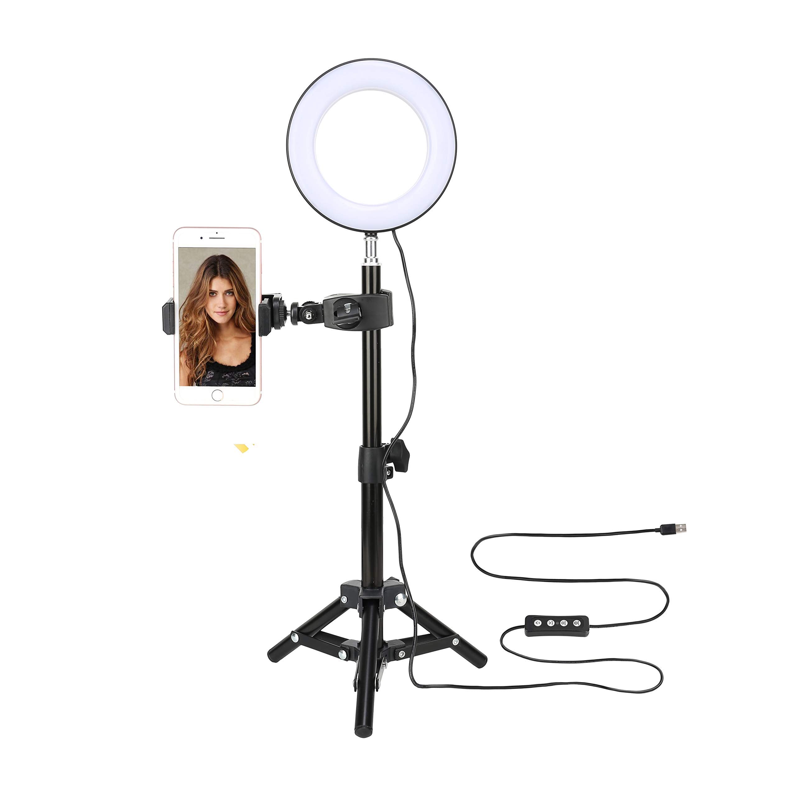 Verilux Selfie Ring Light for Phone Video Shooting Makeup YouTube Portrait Photography with Mini Tripod and Bluetooth Remote Control Verilux Selfie Ring Light for Phone Video Shooting Makeup YouTube Portrait Photography with Mini Tripod and Bluetooth Remote Control